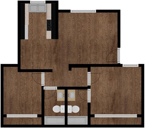 2 Bed 2 Bath Floor Plan at Orange Glen Apartments, Chula Vista, CA
